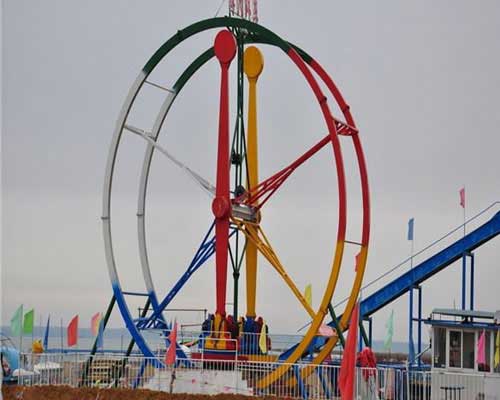 Amusement park thrill ride ferris ring