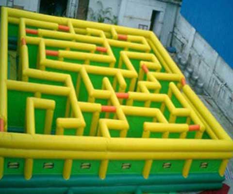 A huge inflatable maze for family fun
