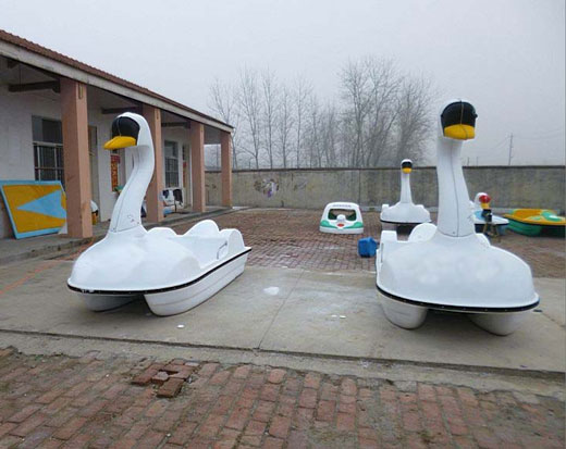 Amusement park swan paddle boats in our factory